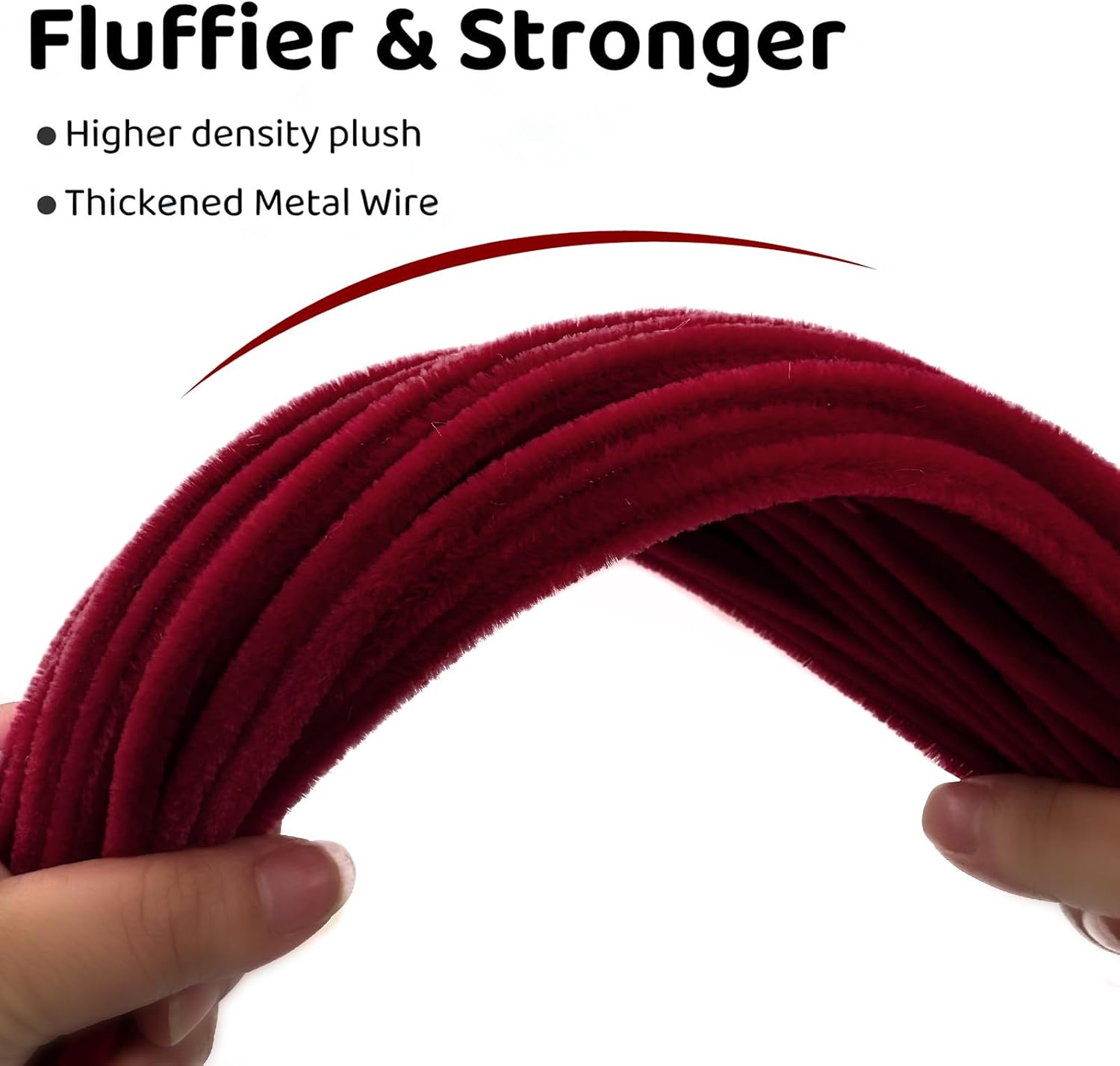 Pipe Cleaners,200Pcs Wine Red Pipe Cleaner Flower Kit,Chenille Stems for DIY Bouquet Festivals Room Decor,Valentine's Day Craft Supplies,Christmas Ornaments,Halloween Fall Decorations for Home Crafts