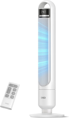DREO Tower Fan for Bedroom, 26ft/s Velocity, 90° Oscillating, 8H Timer
