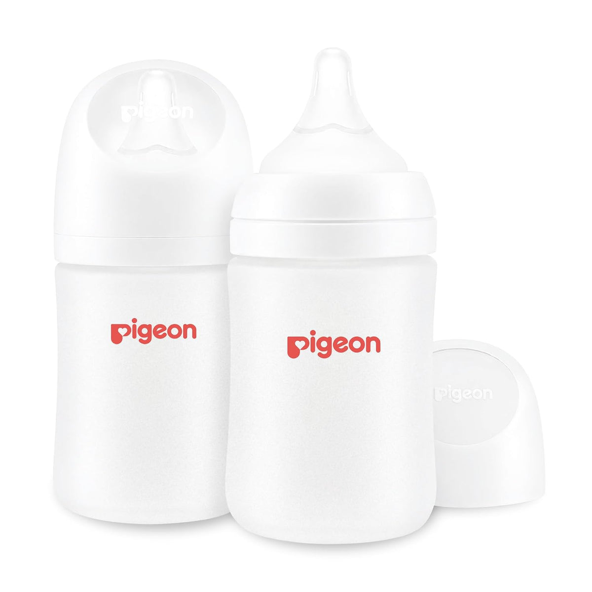 Pigeon Silicone Coating Baby Bottles, Wide Neck, 5 oz, Pack of 2