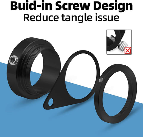 Anovo Flag Pole Rings, Flagpole Rings Aluminum Alloy 360° Rotating Anti Wrap Flag Mounting Spinning Ring Clips for 0.75-1.02 Inch Diameter Flagpole (1 Inch -Pack of 4, Black)