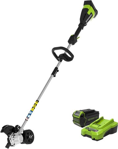 Greenworks 40V 8 in Cordless Electric Lawn Edger, 4.0 Ah Battery, Charger