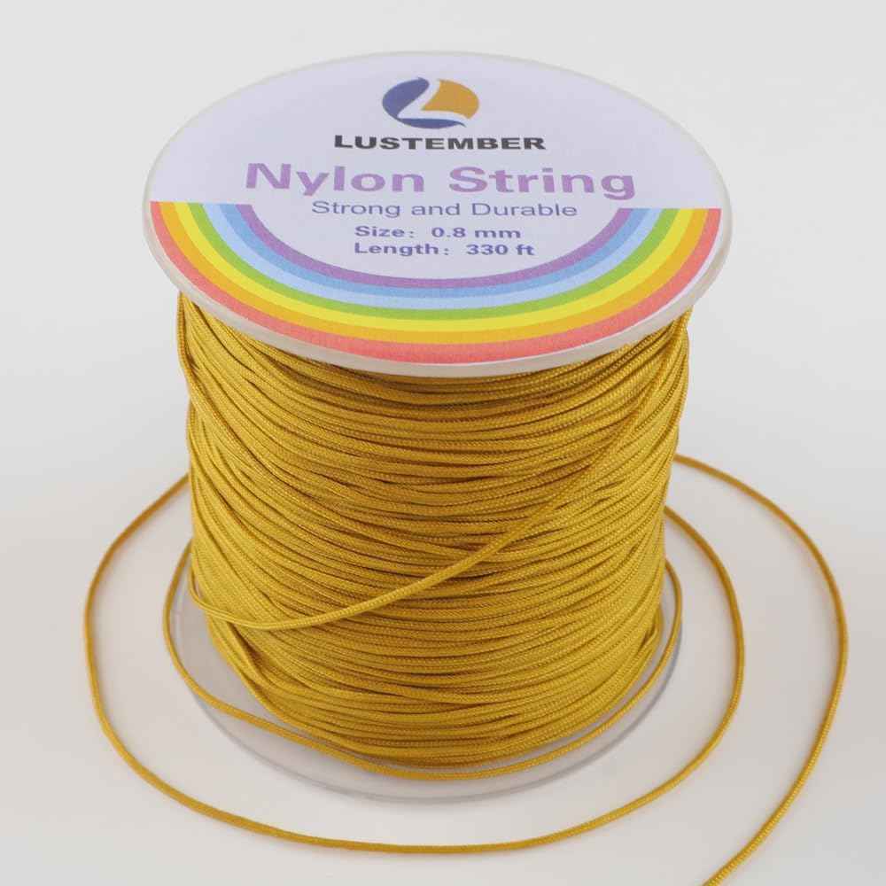 LUSTEMBER 0.8mm Nylon String, Strong Bracelet String, Durable Nylon Cord for Jewelry Making, Bracelets, Beading, Necklaces, Rattail Braiding, Kumihimo, Wind Chimes, Blinds and Handicrafts