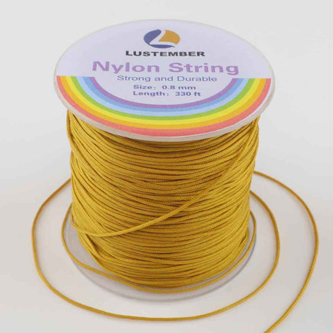LUSTEMBER 0.8mm Nylon String, Strong Bracelet String, Durable Nylon Cord for Jewelry Making, Bracelets, Beading, Necklaces, Rattail Braiding, Kumihimo, Wind Chimes, Blinds and Handicrafts