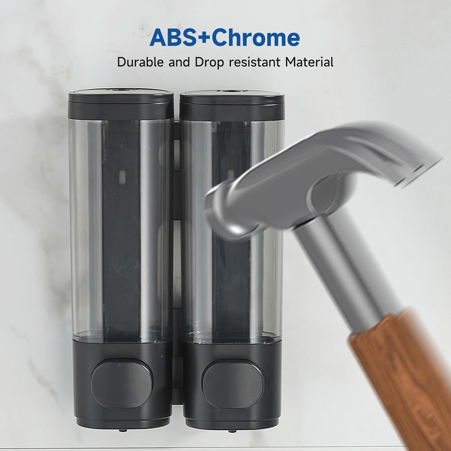 Cabo Deseado Shampoo and Conditioner Dispenser,Shower Soap Dispenser 2 Chamber No DrillShampoo Dispenser for Shower Wall Mounted Shower Dispenser Body Wash for Bathroom Hotel Black