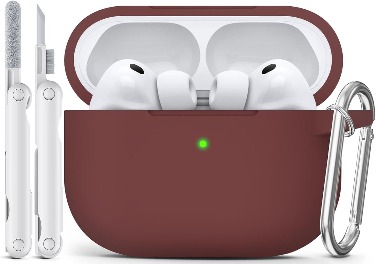 for AirPods Pro 3 Case 2025 Come with Cleaner Kit,Wine Red