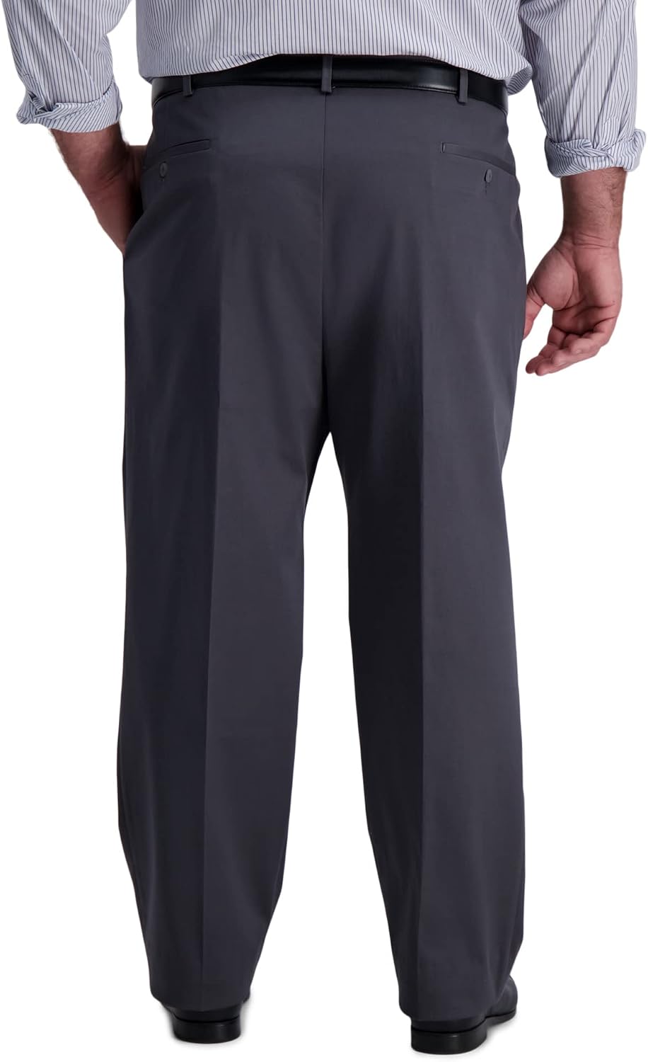 Haggar Men's Big & Tall Iron Free Premium Classic Fit Flat-Front Khaki