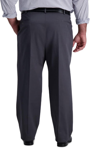 Haggar Men's Big & Tall Iron Free Premium Classic Fit Flat-Front Khaki