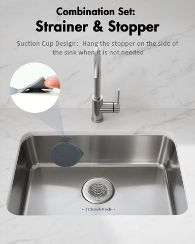 Kitchen Sink Drain Strainer Stopper,Patented Reversible Chain Mesh Basket