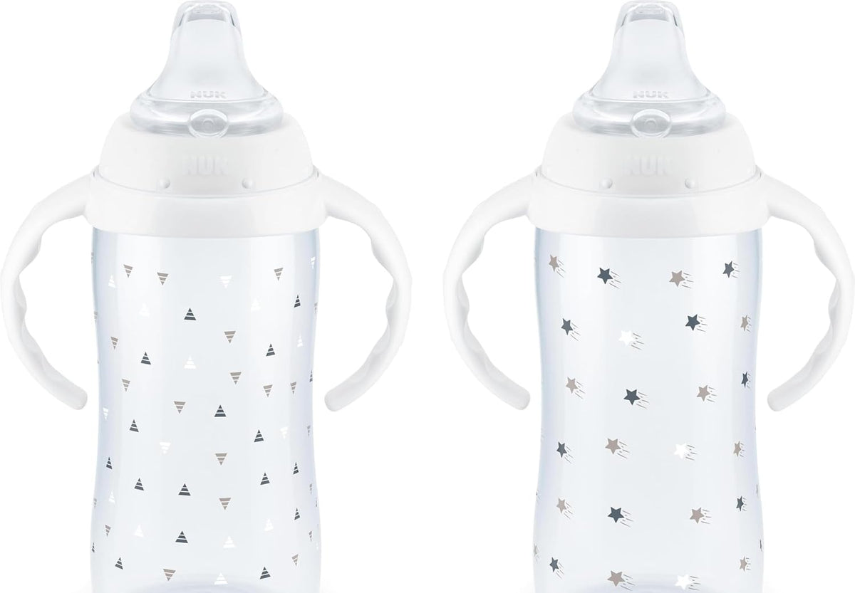 NUK Learner Cup 6+ Months Timeless Collection Amazon Exclusive 10 Oz – BPA Free Spill Proof Sippy Cup 2 Count (Pack of 1)