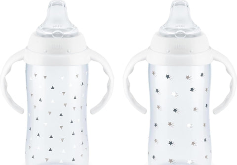 NUK Learner Cup 6+ Months Timeless Collection Amazon Exclusive 10 Oz – BPA Free Spill Proof Sippy Cup 2 Count (Pack of 1)