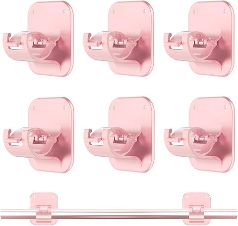 No Drill Curtain Rod Brackets-20LB, 6 Pack Self Adhesive Curtain Rod Holder