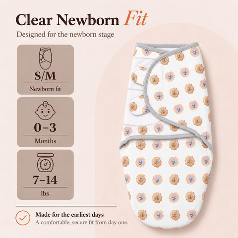 Swaddles for Newborns – 3-Pack Infant Swaddles 0-3 Months – Adjustable Newborn Swaddle Sleep Sack – Soft Organic Cotton Baby Wrap for Safe & Cozy Sleep
