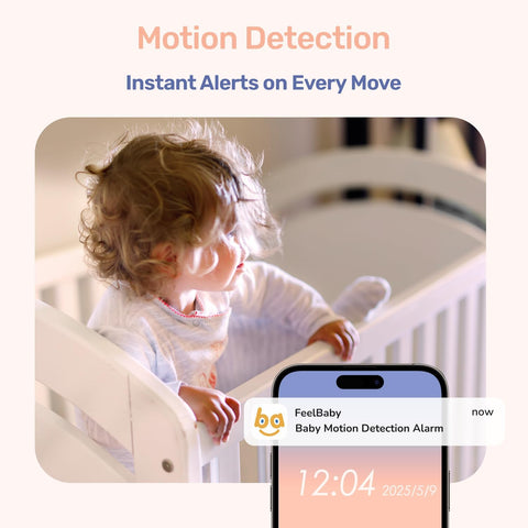 1080P WiFi Baby Monitor With Camera And Audio,4" Screen,PTZ 360°,2.4GHz