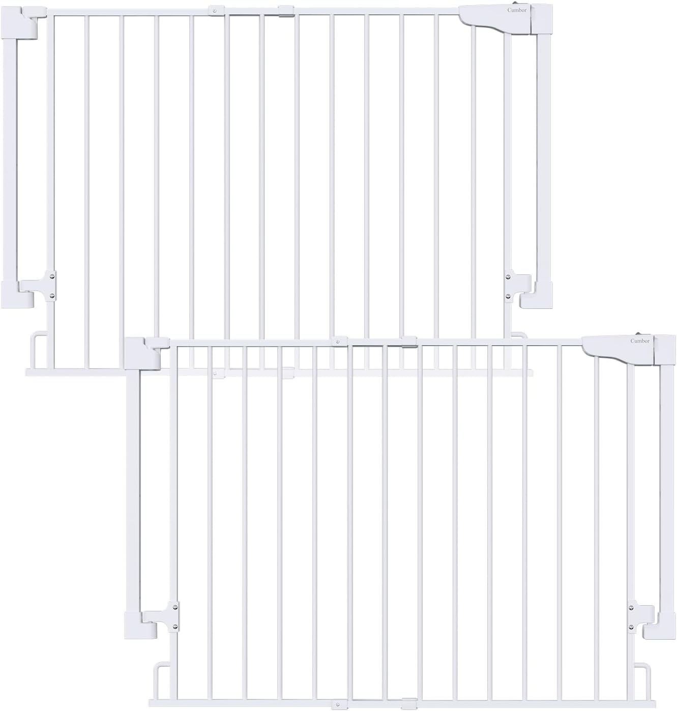 Cumbor 2 Pack 29.2-43" No Bottom Bar Baby & Dog Gate for Stairs & Doorways