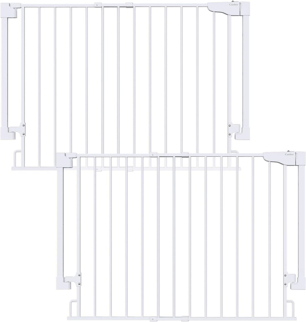 Cumbor 2 Pack 29.2-43" No Bottom Bar Baby & Dog Gate for Stairs & Doorways