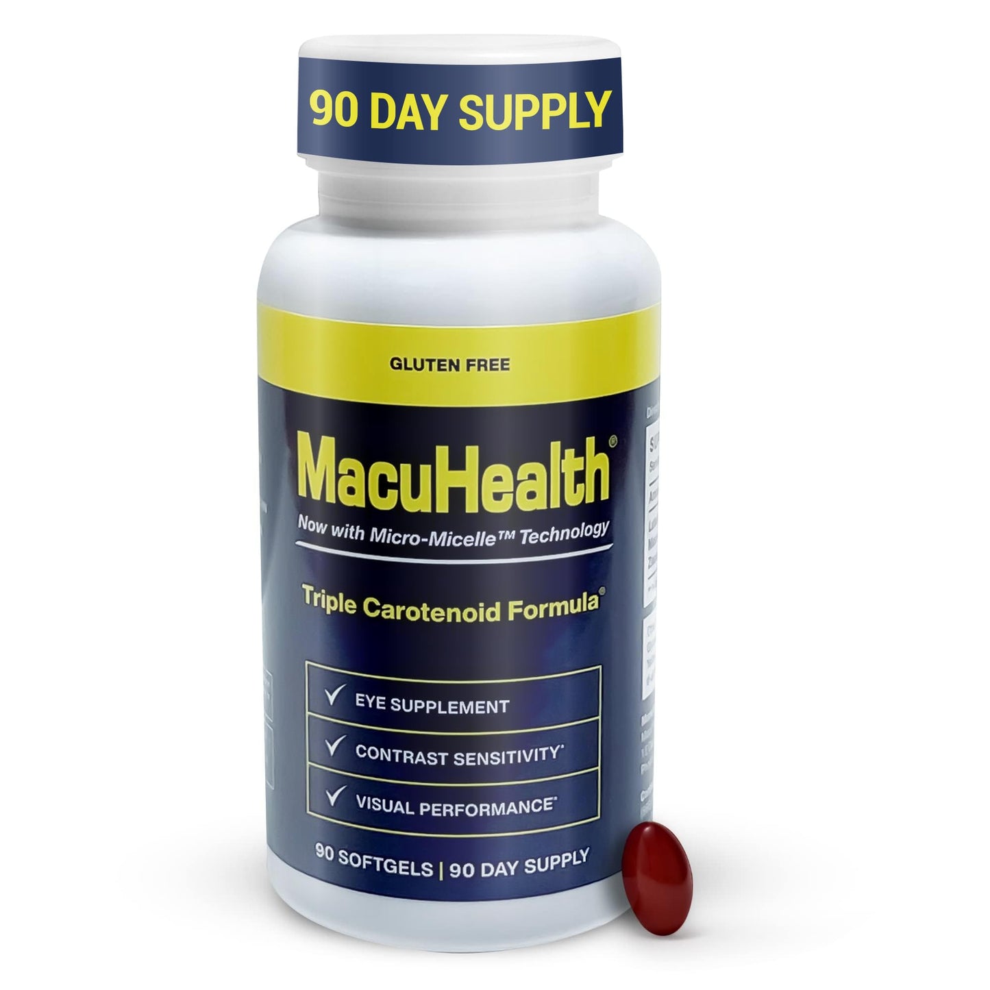 Macuhealth Triple Carotenoid Formula - Eye Vitamins for Adults - 90 Softgels, 3 Month Supply