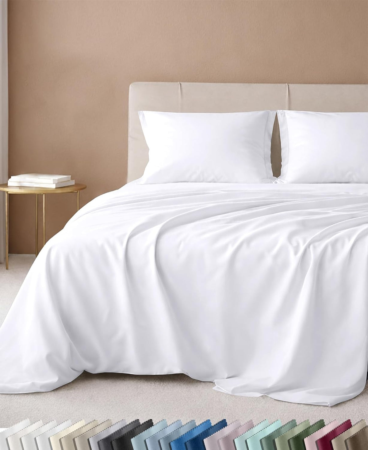 California Design Den Luxury 600 Thread Count Queen Sheets Set,Bright White