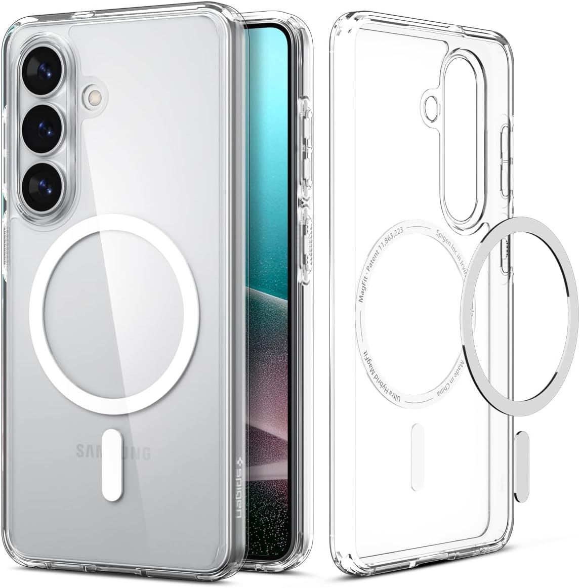 Spigen for Galaxy S26 Plus Case, Ultra Hybrid MagFit [Anti-Yellowing] [Compatible with MagSafe] [Fast Wireless Charging] - Clear White