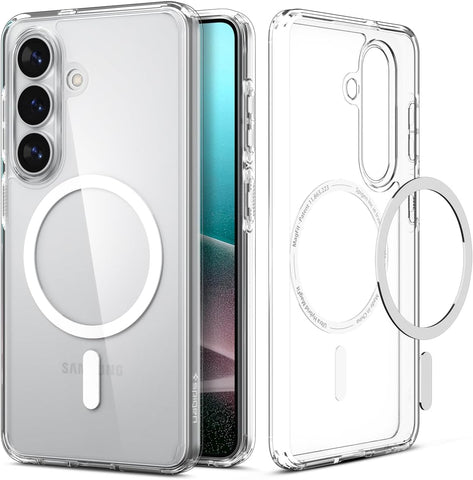Spigen for Galaxy S26 Plus Case, Ultra Hybrid MagFit [Anti-Yellowing] [Compatible with MagSafe] [Fast Wireless Charging] - Clear White