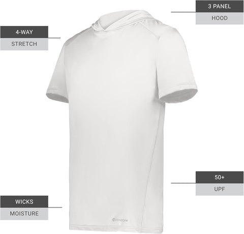 Holloway Men's Powered By Coolcore Short Sleeve Hoodie – Athletic-fit Gym Hoodie With 4-way Stretch and Cooling Fabric