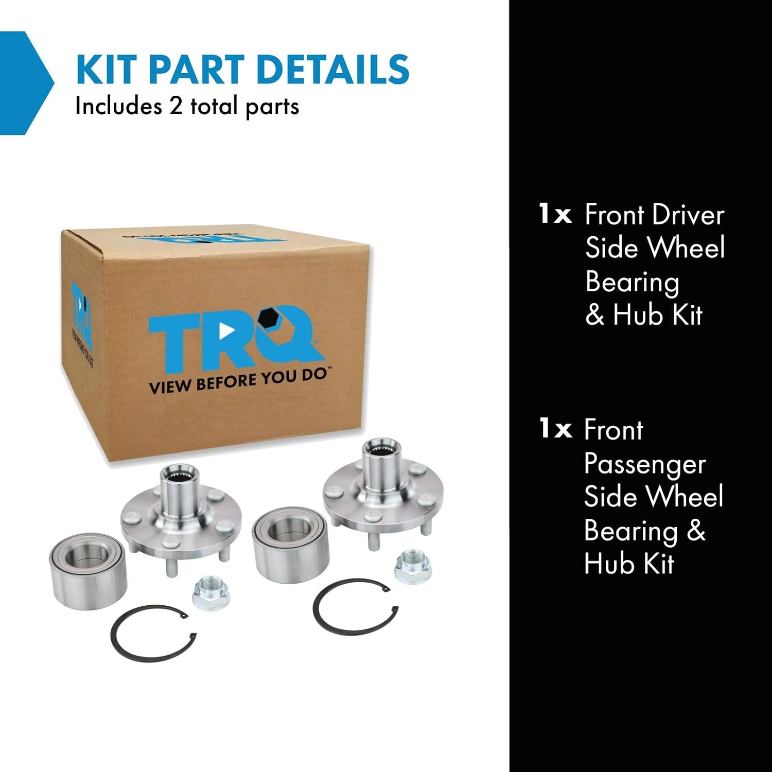 TRQ Front Wheel Bearing & Hub Kit