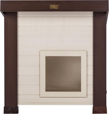 New Age Pet® ECOFLEX® Albany Outdoor Cat House, Maple/Brown