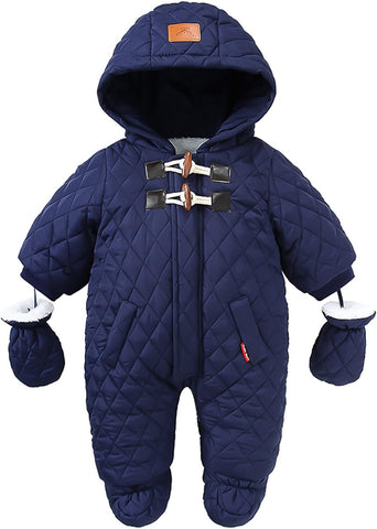 Toddler Snowsuit Baby Winter Clothes Hoodie Fleece Snow Wear Suit