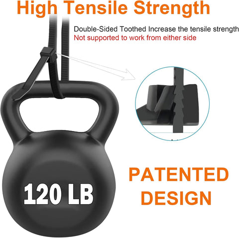 Zip Ties Heavy Duty 12 inch，V-Shaped Toothed Double Sided With 120 LBS Tensile Strength Cable Ties ，Extra Large Wire Ties Adjustable Nylon Tie Wraps for Indoor Outdoor Patented Design（100 Pack Black）