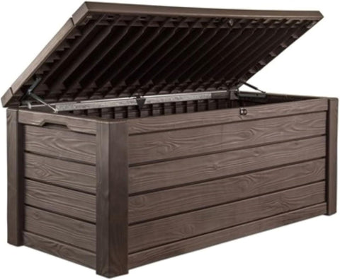 Keter Westwood 150 Gal Outdoor Storage Box for Patio and Pool Accessories