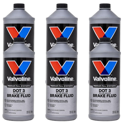 Valvoline DOT 3 Synthetic Brake Fluid, 12 oz, 6-Pack