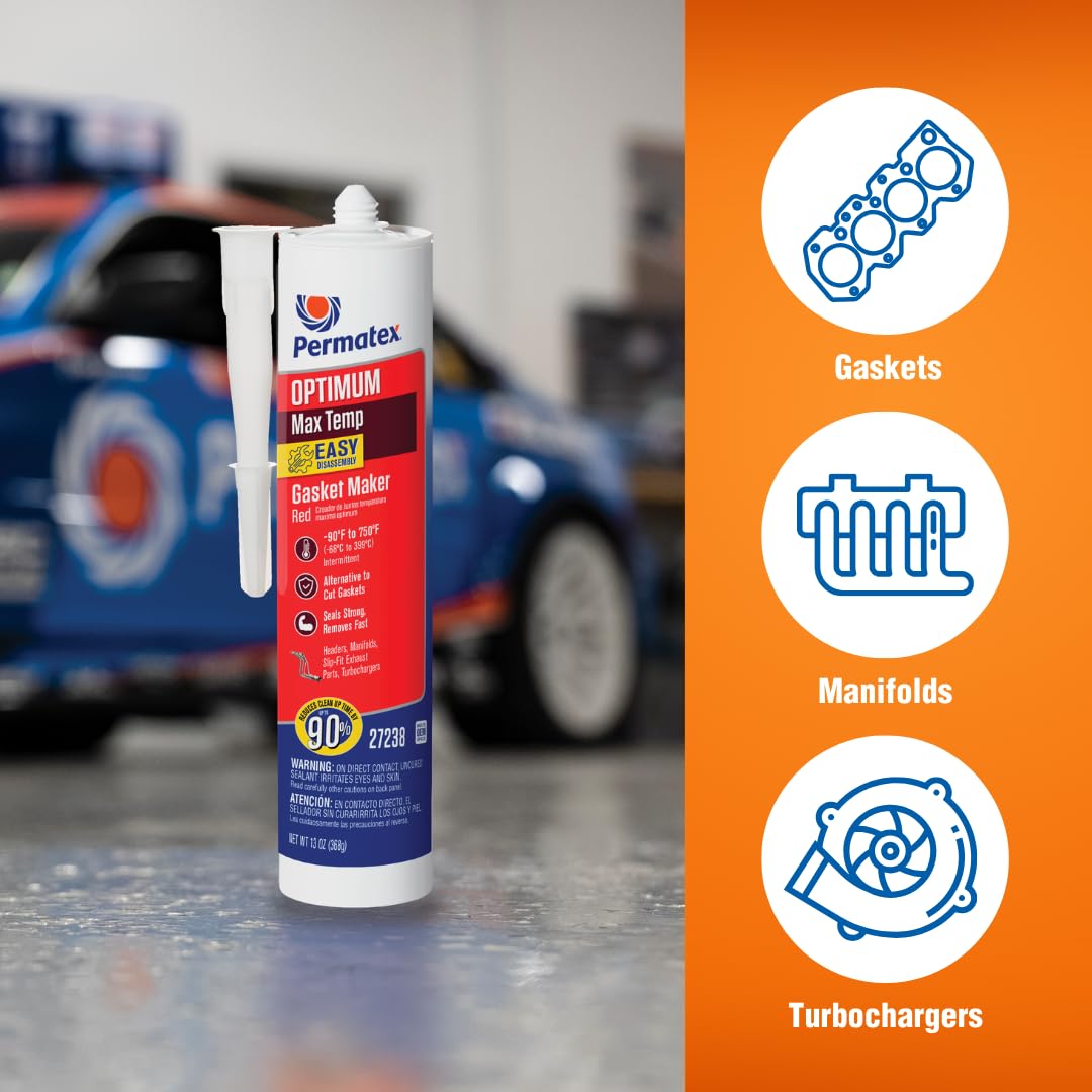 Permatex Optimum Red High Temperature Gasket Maker 13 oz