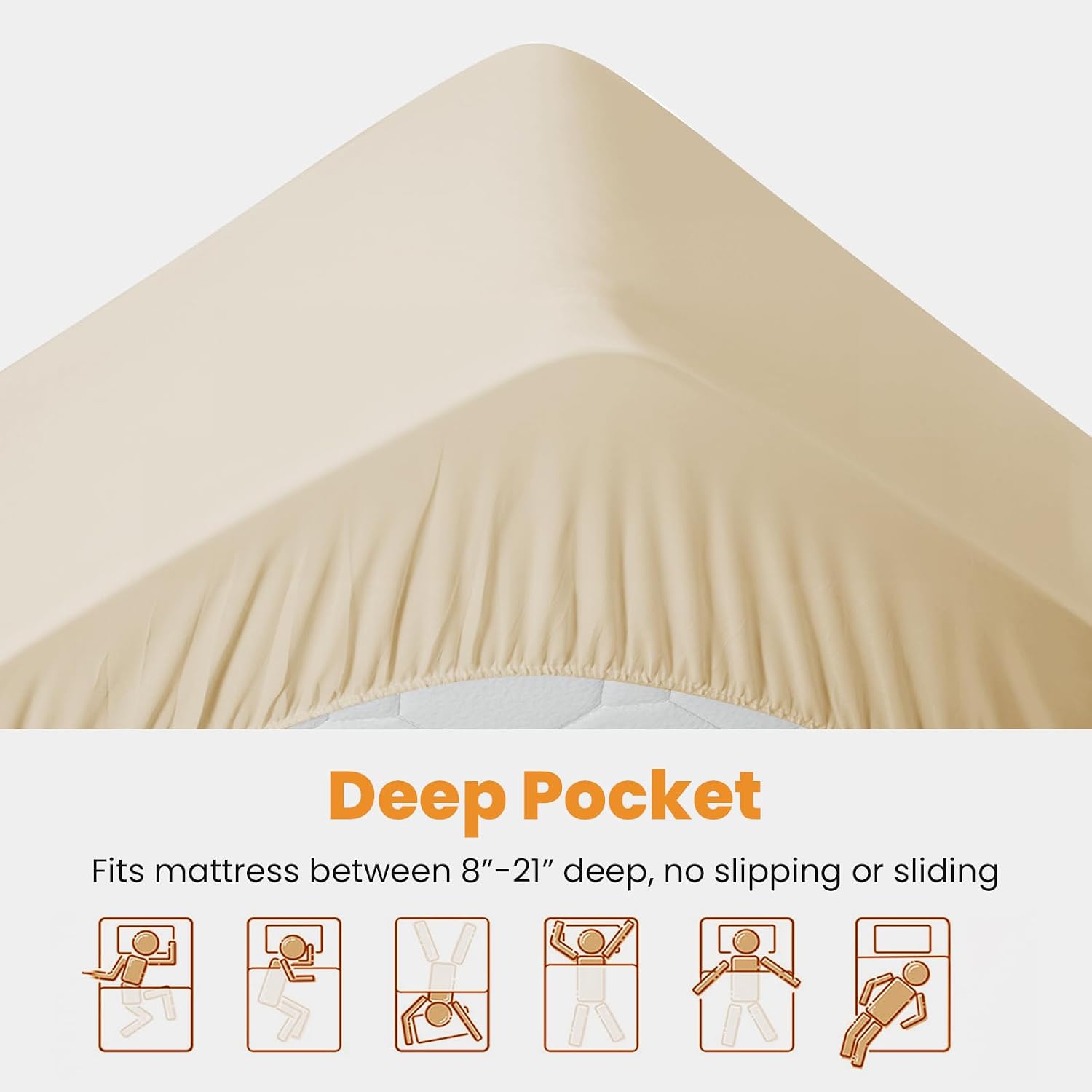 MATBEBY Twin Size Mattress Pad - Cooling Breathable Mattress Topper, Quilted Fitted Mattress Protector, Pillow Top Mattress Cover with 8-21" Deep Pocket, Soft, Machine Washable, Beige, 39x75 Inches