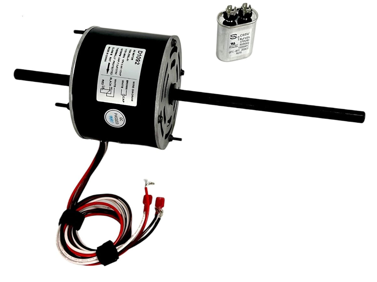 Fasco D1092 1468-3069 RV Air Condenser Motor Replacement, Sleeve Bearing Double Shaft Motor Replaces 7184-0156, 7184-0432,1468-306, 7855MVA-A11U Fits Coleman Mach 6000 & 8000 Series AC Units