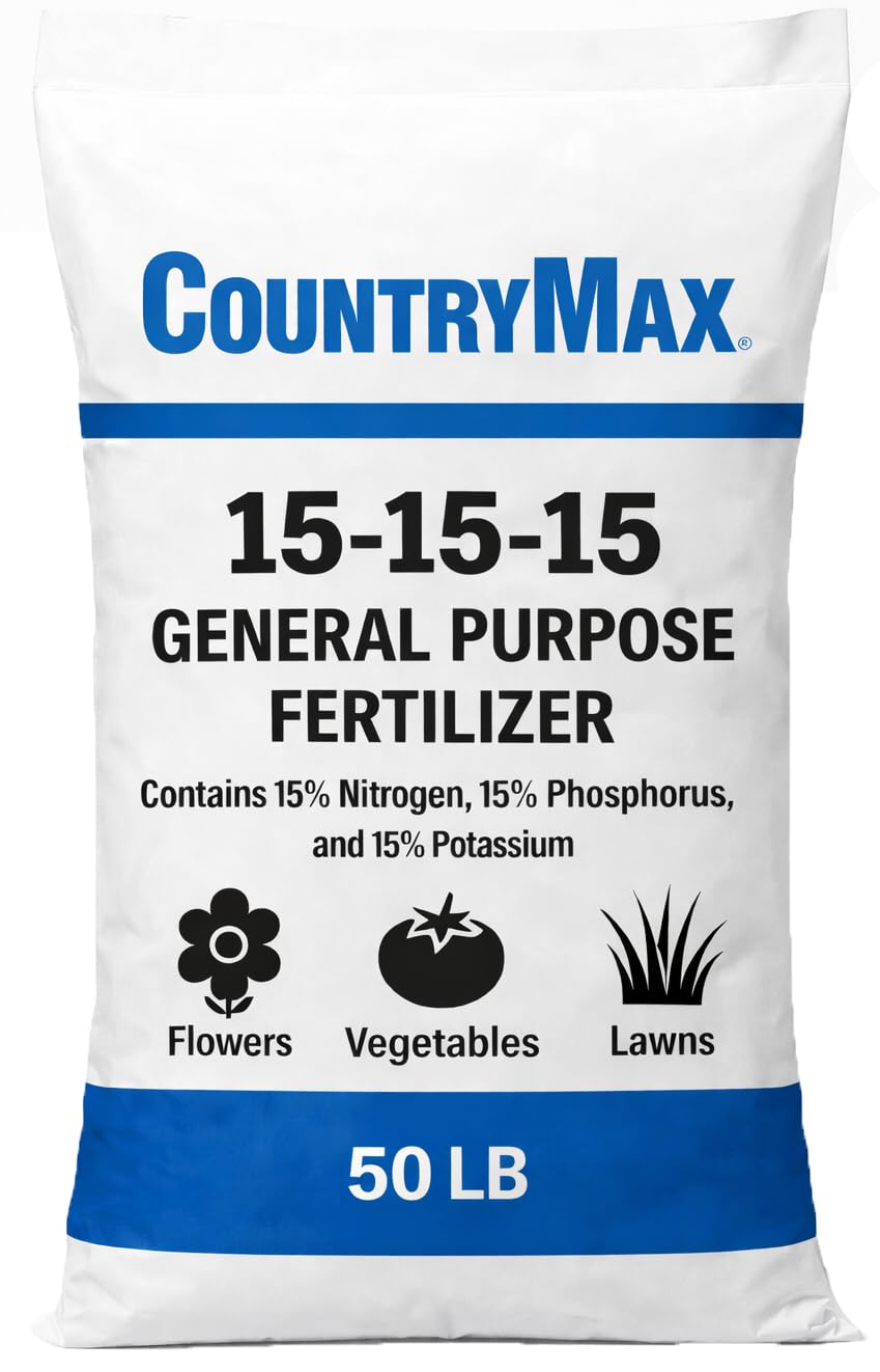 CountryMax 50LB 15-15-15 All Purpose Fertilizer, Balanced Plant Nutrition