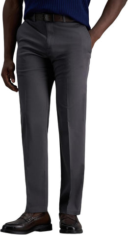 Haggar Men's Premium No Iron Khaki Straight Fit Flat Front Casual Pant