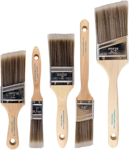 Pro Grade Paint Brushes, Paint Brush Set for Walls, Trim & Stain, 5-Piece