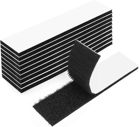 20Pack Hook Loop Tape Heavy Duty, 1x4inch Double Sided Fastener Mounting Strips Reusable Strong Adhesive Interlocking Mounting Tape for Fabric Home Carpet Rug Poster