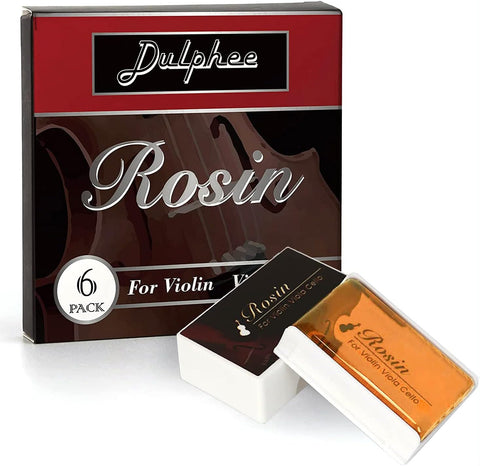 Rosin, Violin Rosin [6 Pack] Cello Viola Rosin for Violin Bow, Light Low Dust Resin, Violin Accessories by Dulphee