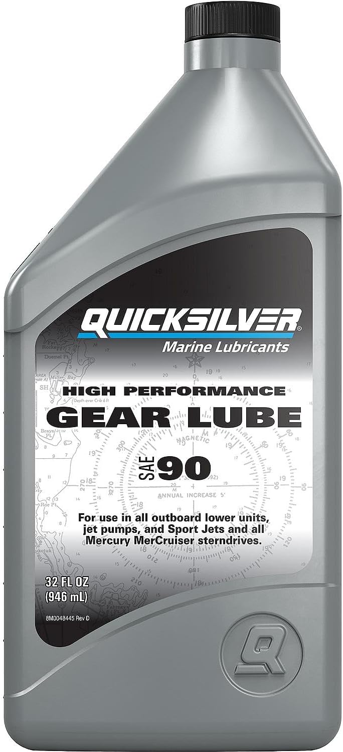 Quicksilver SAE 90 High Performance Gear Lube for Outboards and Sterndrives, 32 oz