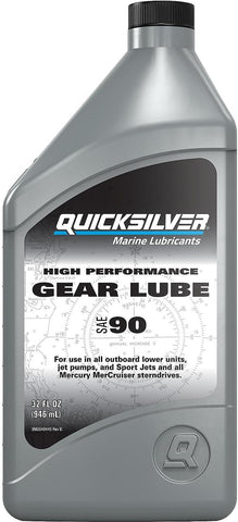 Quicksilver SAE 90 High Performance Gear Lube for Outboards and Sterndrives, 32 oz