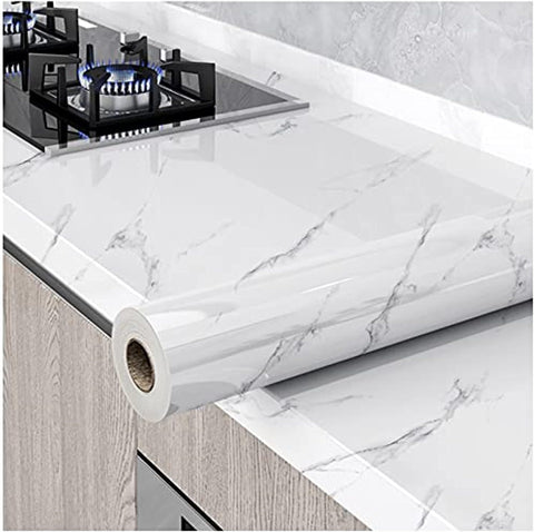 Marble Contact Paper White Peel and Stick Wallpaper 15.8"×118"