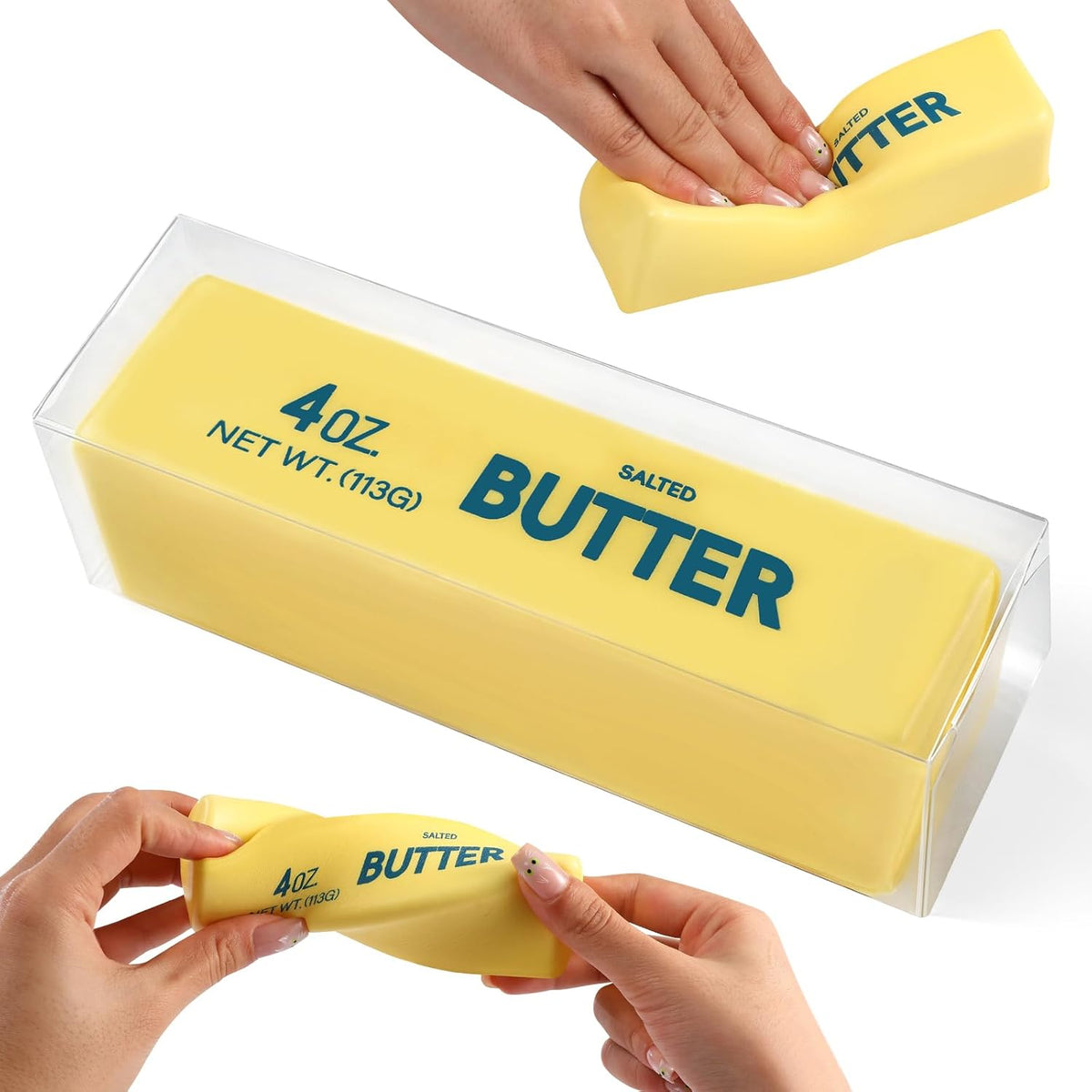 Butter Squishy Fidget Toys Slow Rising Stress Relief Toy - Realistic Butter Stick Squeeze, Soft PU Foam Fidget for Anxiety & Sensory Relief, Cute Desk Decor for Kids, School