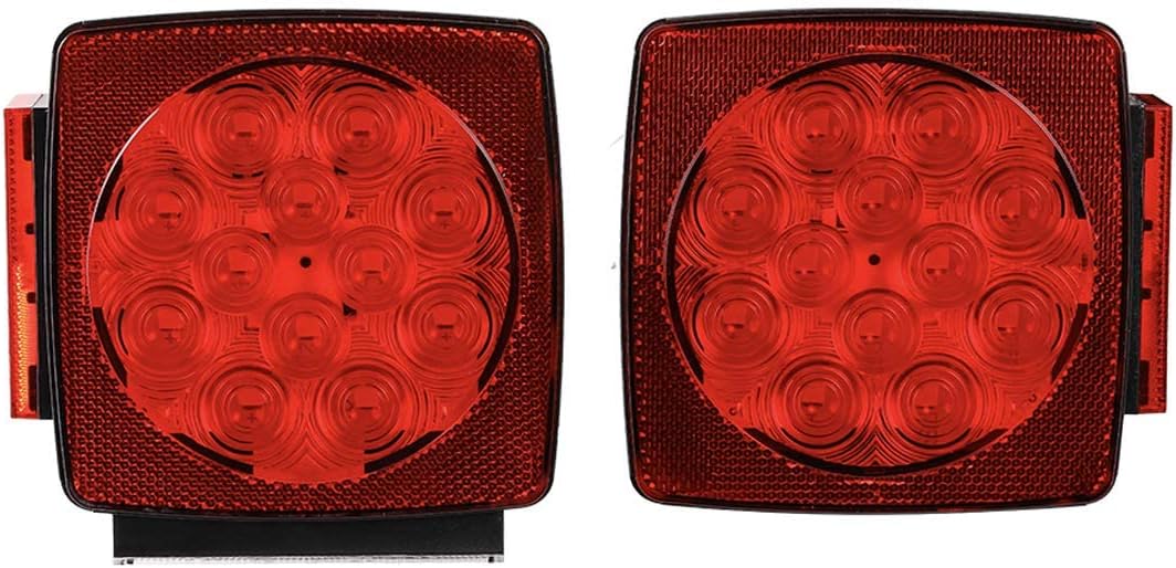 CZC AUTO 12V Submersible LED Trailer Tail Lights Left&Right Reverse Lights