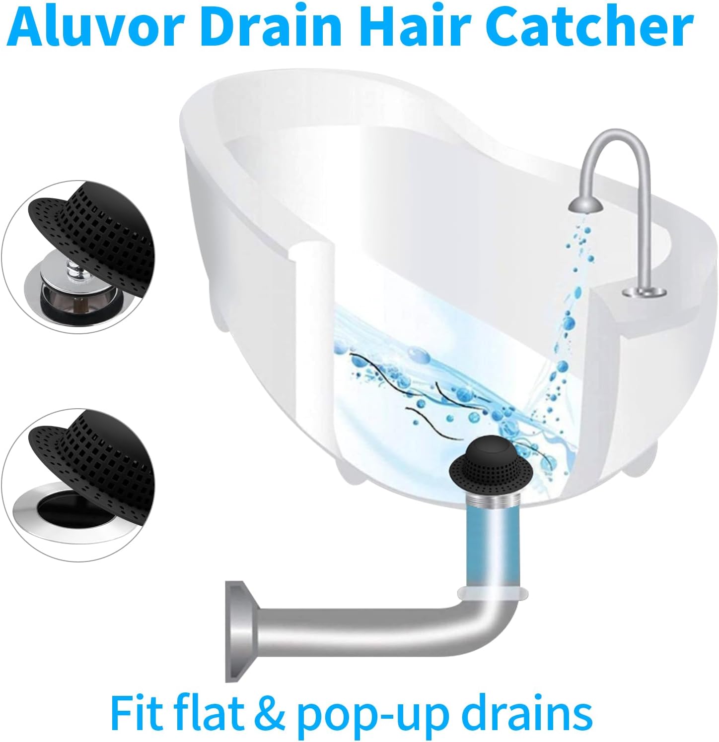 Aluvor Shower Drain Hair Catcher Bathtub Drain Cover Sink Drain Protector