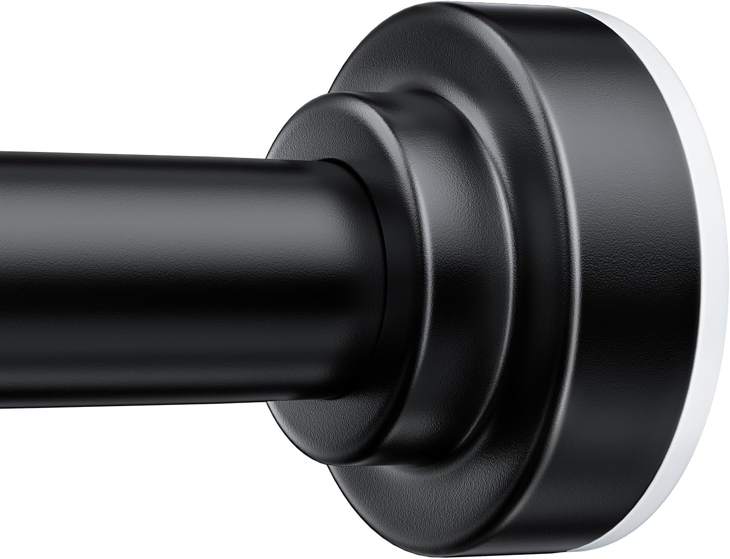 TEECK Shower Curtain Rod, 32-68 inch Adjustable Spring Tension Curtain Rod, Never Rust Anti-Slip Shower Curtain Rod for Bathroom, No Drilling, Never Collapse, Easy to Use, Black