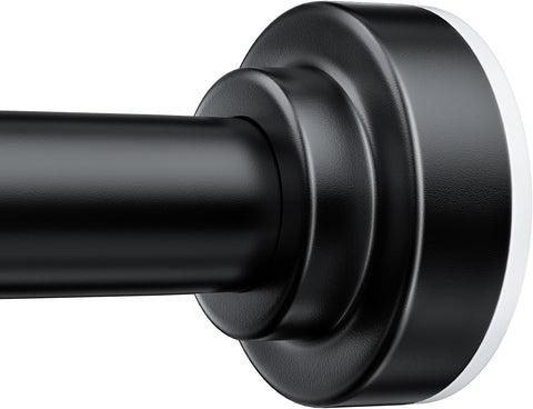 TEECK Shower Curtain Rod, 32-68 inch Adjustable Spring Tension Curtain Rod, Never Rust Anti-Slip Shower Curtain Rod for Bathroom, No Drilling, Never Collapse, Easy to Use, Black