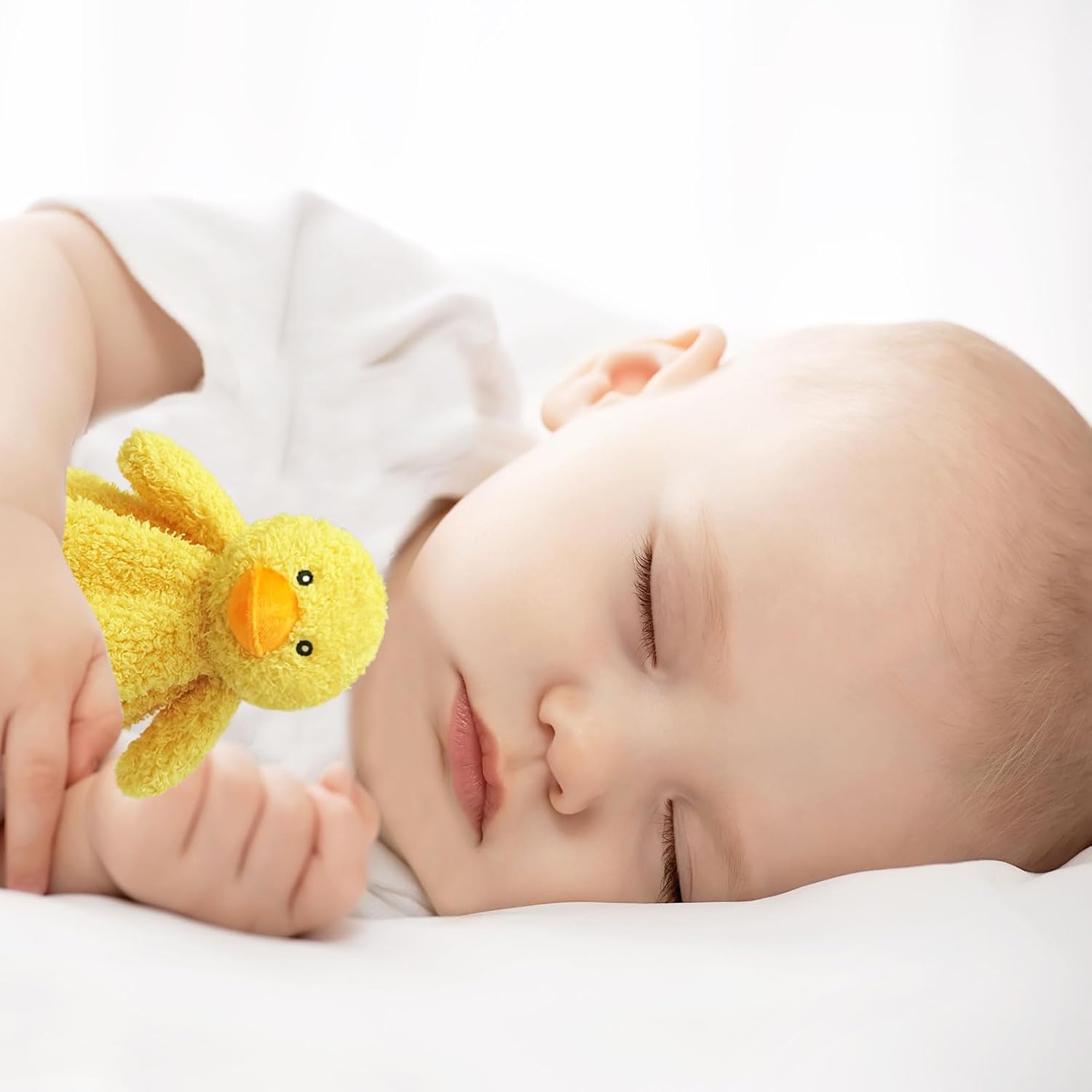 Baby Yellow Duck Soft Stuffed Animal Security Blanket, Plush Duck Character Lovey Blanket, Baby Shower/Nursery Gift, Newborn Infant Toddler Snuggle Blankie for Child, 14 Inches
