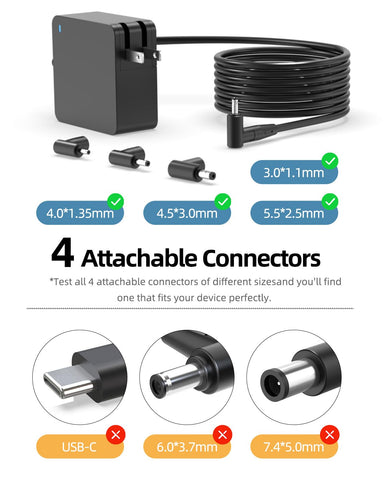 Charger for Asus Laptop Charger Replacement, Vivobook, Zenbook, (Safety Certified by UL), Round Power Connector, 65W, 45W, 33W