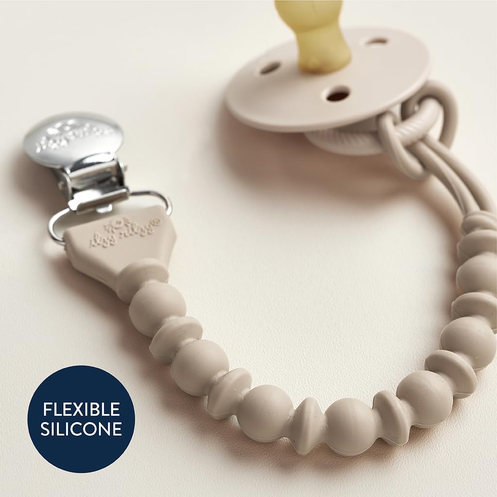 Itzy Ritzy Silicone Pacifier Clip, Binky Clip Holder for Babies (Toast)