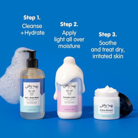 TUBBY TODD 3-Step Baby Bath and Skincare Routine, The Regulars Bundle